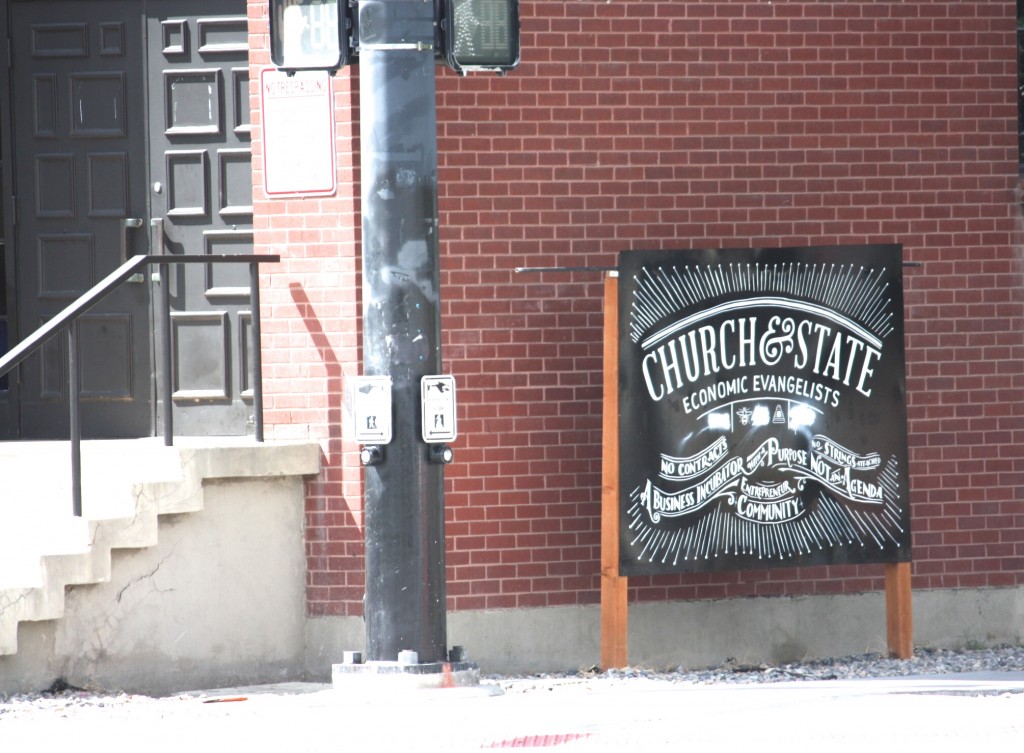 Church & State is a business incubator. A community for small business owners to grow, collaborate in one of the coolest renovated buildings. This building was once a church, and now houses some of the most brilliant and innovative minds in the city. 